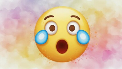 Crying Emoji With Pastel Background