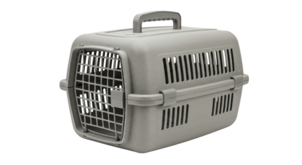 Isolated Gray Pet Carrier - Safe Transportation for Animals