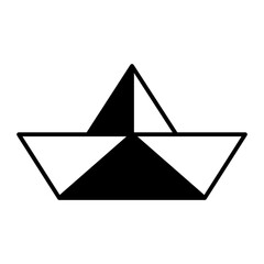 Fototapeta premium paper boat black icon