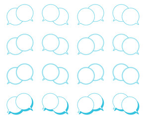 シンプルな重なる会話 吹き出し セット