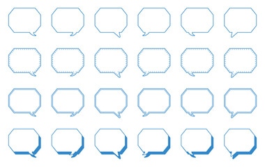 Fototapeta premium シンプルな角のある八角形 吹き出し セット