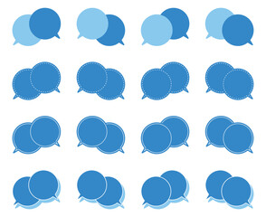 シンプルな重なる会話 吹き出し セット