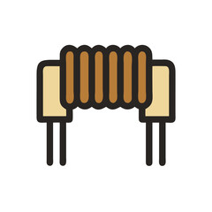 Vector illustration of resistor component on a black background