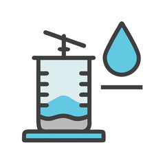 Medical Syringe Icon Illustration with Water Drop Symbol