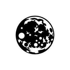 creative Silhouette full-moon Icon Vector Illustration