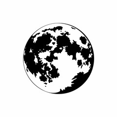 creative Silhouette full-moon Icon Vector Illustration