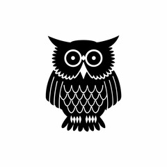 creative Silhouette owl Icon Vector Illustration