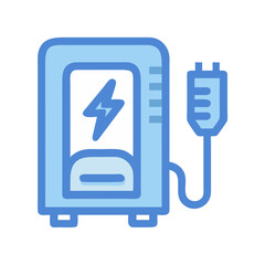 Electric Vehicle Charging Station Icon with Power Plug