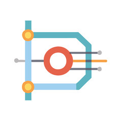 Modern Technology Geometric Illustration with Circular Element Design