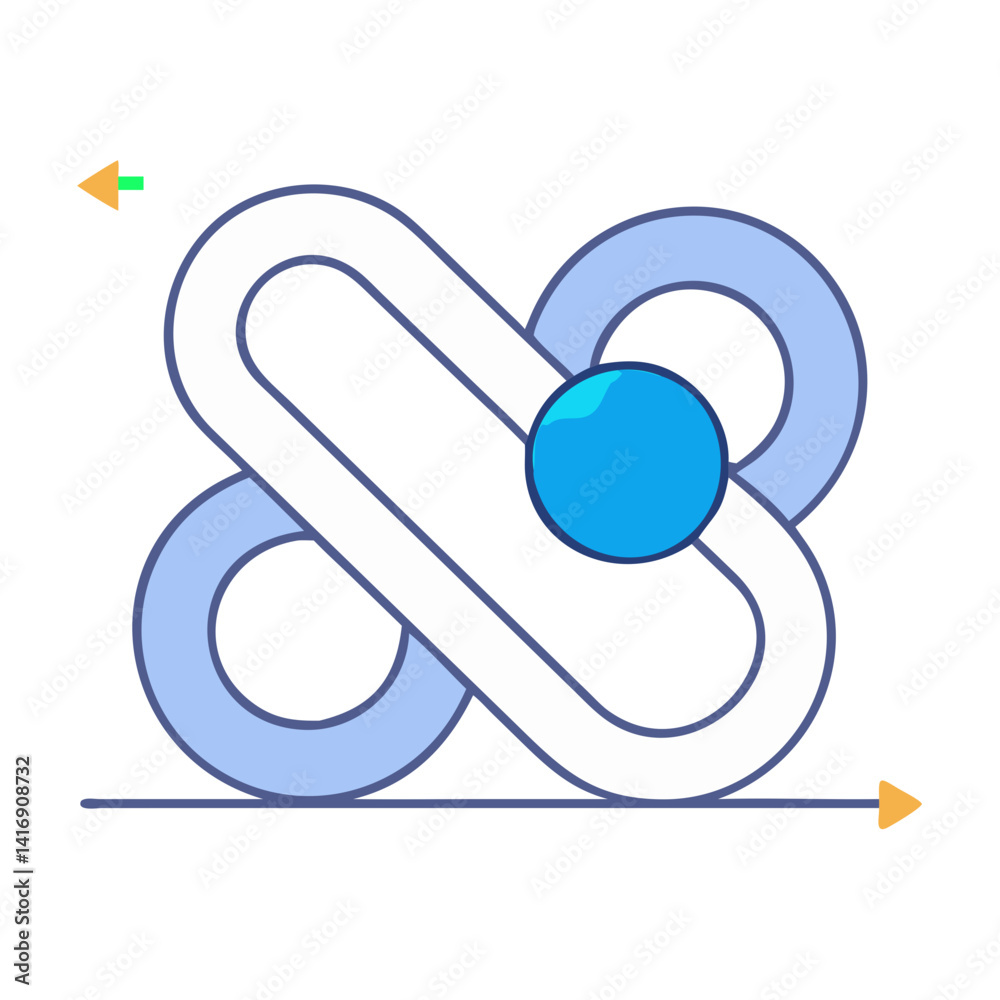 Poster complex process flow with loop and directional arrows