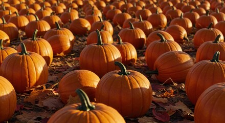 Pumpkins on the Ground - Photo