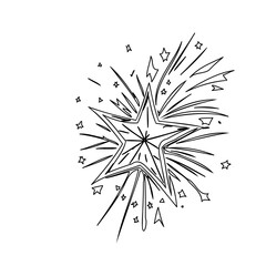 Fototapeta premium Striking star explosion doodle art style design