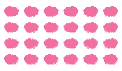 シンプルな丸みのある雲形 吹き出し セット