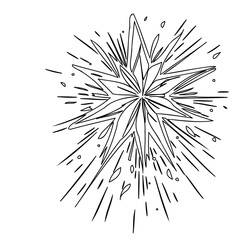 Fototapeta premium Linear Snowflake Pattern for Holiday Decorations