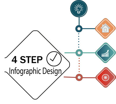 professional 4 step infographic 