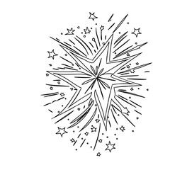 Obraz premium Stellar Burst: An Abstract Starry Explosion Design
