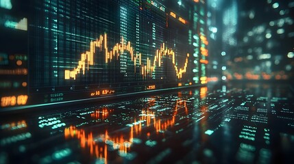 Dynamic market graphs on a digital screen