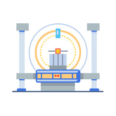 Stylized Industrial Machine with Circular Motion Design Element