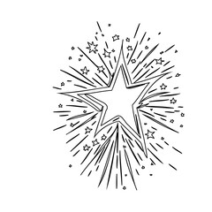 Obraz premium Hand-Drawn Shooting Star Burst Vector Design