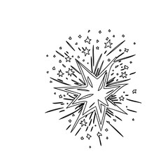 Obraz premium Hand Drawn Comic Explosion Line Art Illustration