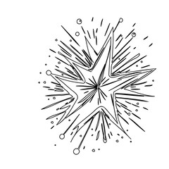 Obraz premium Hand-Drawn Starburst Explosion Graphic Element