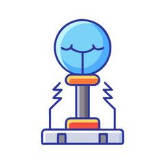 Whimsical Illustration of a Tesla Coil on Black