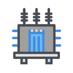 Electrical Transformer Icon for Power Distribution and Energy