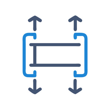 Stretching object icon on black background, vector illustration