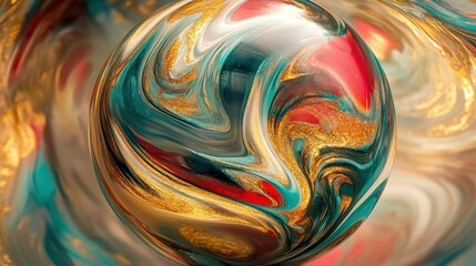 Fototapeta premium Abstract sphere with swirling colors