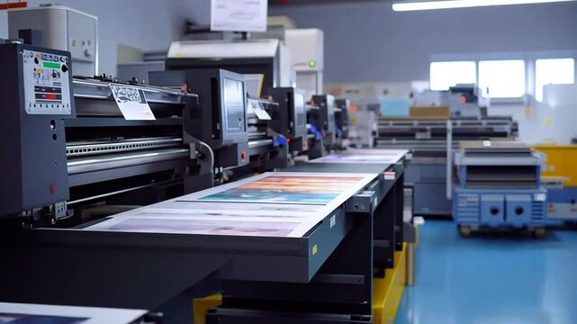 High-Volume Commercial Printing:  Modern Printing Press in Action
