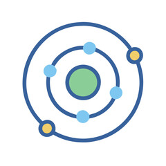 Simple Orbital Model with Planets, Circles, and Black Background