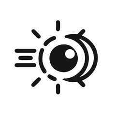 Eye Sun Moon Icon Design on Black Background