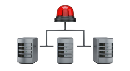 Isolated Server Network with Alert System and Red Siren