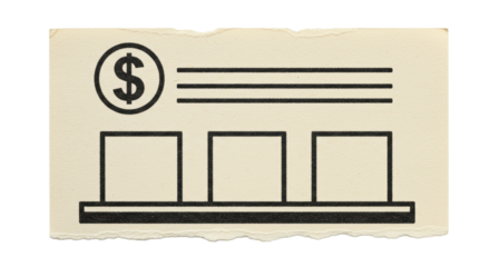 Isolated Torn Paper with Banking Check Template
