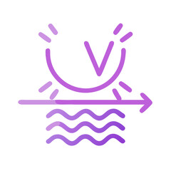 Water purification diagram in purple on a black background