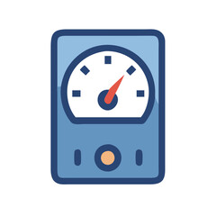 Blue and Black Meter with a Red Indicator Arrow