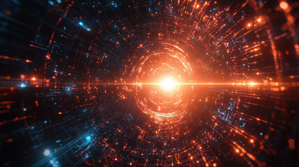 Obraz premium Exploration of transformer architecture optimization in futuristic neural network evolution