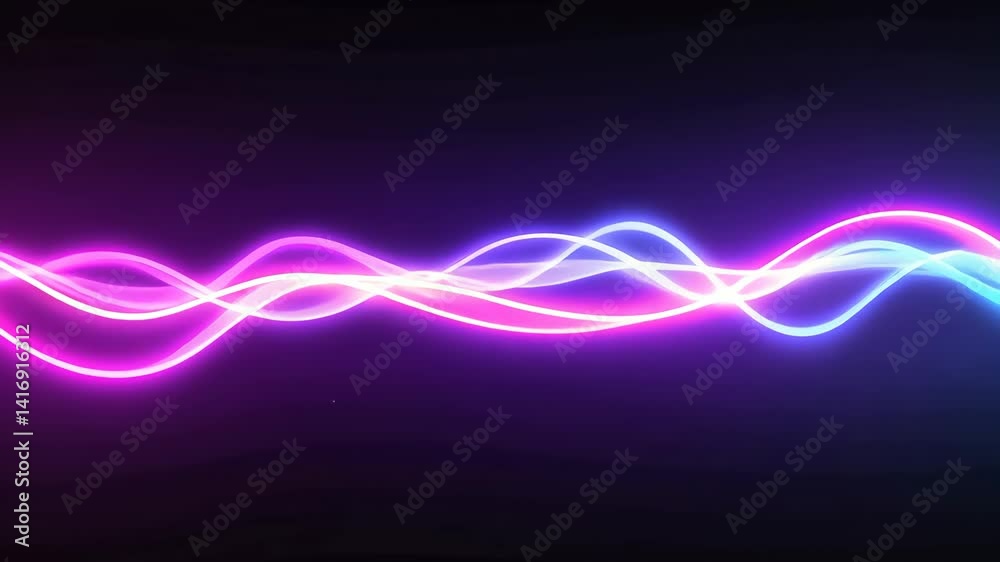 Canvas Prints abstract wavy light streams against dark background