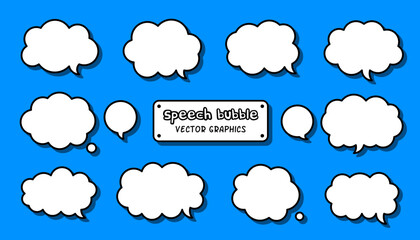 Set of vector speech bubble labels. Design elements special offer retro colors, chat icons, chat clouds.