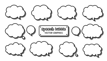 Fototapeta premium Set of vector speech bubble labels. Design elements special offer retro colors, chat icons, chat clouds.