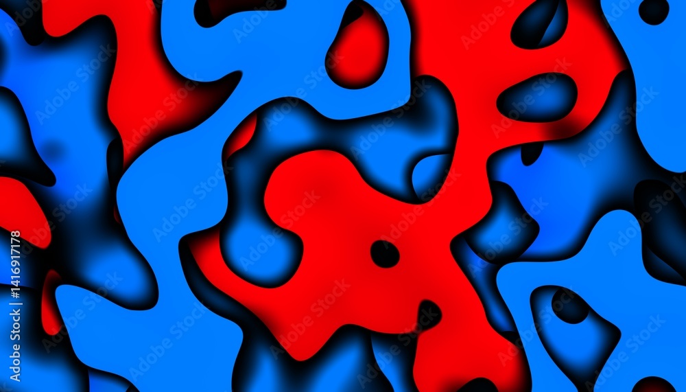 Aufkleber 3D abstract background with paper cut shapes. Abstract design layout for business presentations, flyers, posters and invitations. Blue carving art