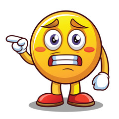 Confused, pointing emoticon