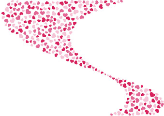 ハート柄の背景 赤系の3色 ハート