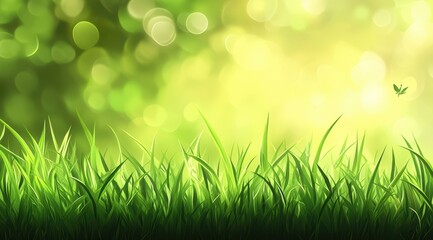 Obraz premium Lush Green Grass in Sunny Meadow