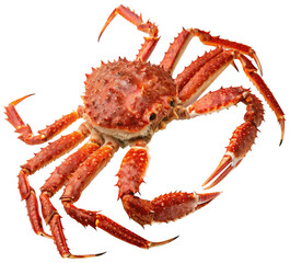large live king crab isolated on white background
