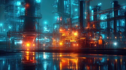 industrial oil and gas company view at refinery plant form industry harbour factory industry