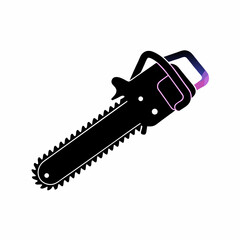 creative Silhouette chainsaw Icon Vector Illustration 