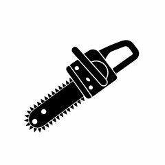 creative Silhouette chainsaw Icon Vector Illustration 