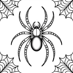 Create a apider silhouette vector style with white background
‎