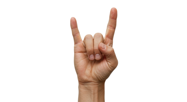 Isolated Hand Making Rock and Roll Sign